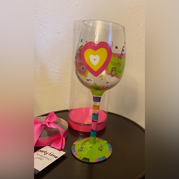BIRTHDAY GIRL Hand Painted Goblet/Wine Glass - Picture 8 of 9